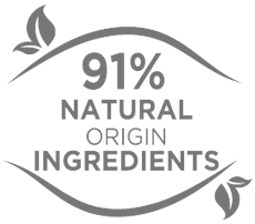 91% natural origin ingredients and fragrance free