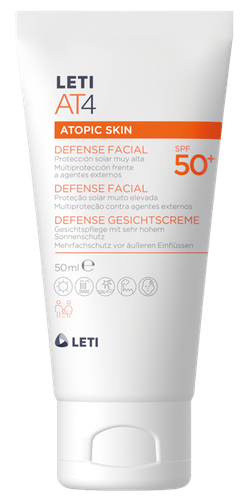 LETIAT4 proteção solar facial para a pele atópica SPF50 50 ml