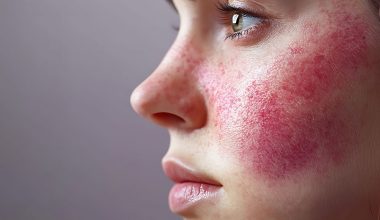 Persona con rojeces faciales. Cómo cuidar la eritrosis